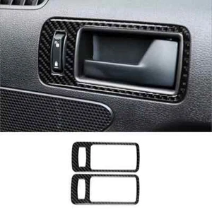2Pcs Carbon Fiber Interior Door Handle Bowl Trim Cover For Ford Mustang 2009-13 - Picture 1 of 12