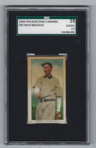 1909 E95 Philadelphia Caramel baseball card Nick Maddox Pittsburgh SGC 2.5