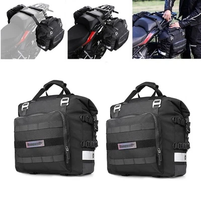 Pair Motorcycle Saddle Bag Saddlebag Waterproof Side Bag For Honda Yamaha Suzuki - Image 1 of 4