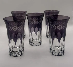 Japanese product description translated: Beautiful set of 5 Edo Kiriko glass c - Picture 1 of 7
