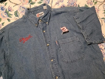 Competitors View Dale Earnhardt 3 Denim Button Shirt Embroidered Men's Size L - Image 1 of 4