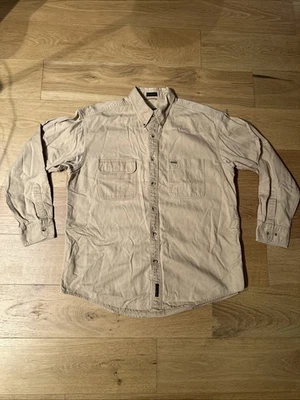 Timberland Weathergear Long Sleeve Shirt Men’s Size L Rugged Fit Beige Cotton - Image 1 of 4
