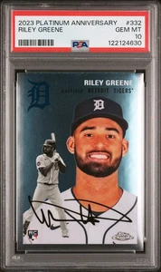 Riley Greene 2023 Topps Cromo Platino Aniversario #332 Rookie RC PSA 10 - Imagen 1 de 2
