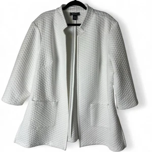 Chaqueta acolchada para mujer NYCC frente abierto para tareas blanca talla grande manga 3/4 - talla 3X - Imagen 1 de 6
