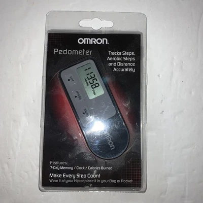 Omron HJ-321 Black Pedometer Step Counter Distance Calories & Clip-On Holder NEW - Image 1 of 2