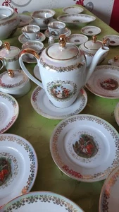 Porzellan Kaffeeservice in Perlmutt-Optik, EISENBERG FORTUNA mit 36 Teilen - Bild 1 von 23