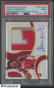 Parche premium Panini Immaculate Gold Amen Thompson RPA RC 2023 automático 7/10 PSA 9 - Imagen 1 de 4