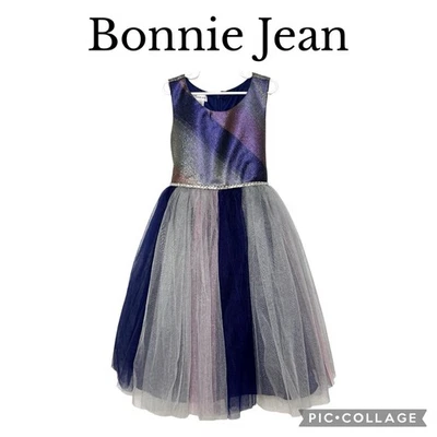 Bonnie Jean metallic ombre tulle purple girl party dress size 8 NWT $98 - Image 1 of 4
