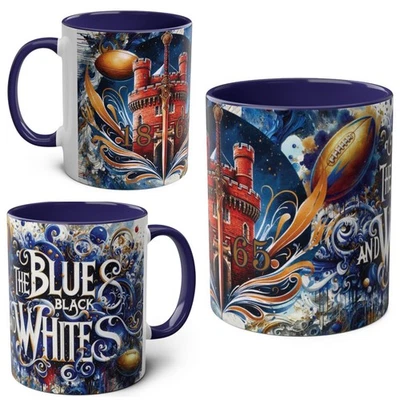 HAYBOWPODGE Bath Rugby Club Fan Mug – Blue, Black & White Supporters Gift, Rugby Coffee Mug