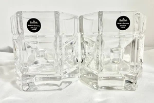 VTG Pair 3” Rosenthal Germany 24% Lead Crystal Hexagon Candle Holders “Domus” - Picture 1 of 9