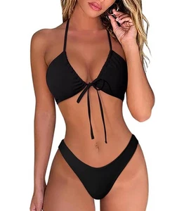 Sexy Thong Bikini Set for Women Swimsuit Push Up String Brazilian Bathing Sui... - Picture 1 of 1