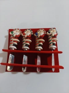 Christopher Radko SANTA CLAUS CON BASTÓN DE CARAMELO Esparcidores de Queso (Juego de 4) - Imagen 1 de 5