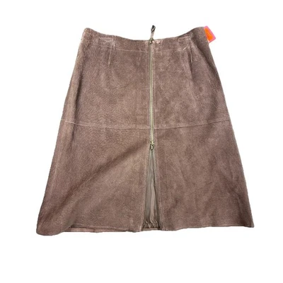 Falda De Colección Isaac Mizrahi para Target 100% Cuero Marrón Vaquera Gamuza 12 Nueva Con Etiquetas Foto 1 de 4