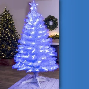 L'albero in fibra ottica effetto ondulato bianco blu 4 piedi - Foto 1 di 1