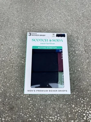 Scotch & Soda Amsterdam Men's 3-Pack Active Stretch Premium Boxer Briefs Medium - Image 1 of 2