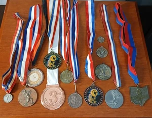 Lot 13x Vintage bis Modern Gewichtheben Wettbewerb Meisterschaft Medaillen Auszeichnungen - Bild 1 von 19