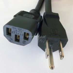 CABLE DE ALIMENTACIÓN LG, SHARP, JVC, DELL 3 CLAVIJAS LCD TV AC CABLE DE REPUESTO PANTALLA PLANA - Imagen 1 de 3