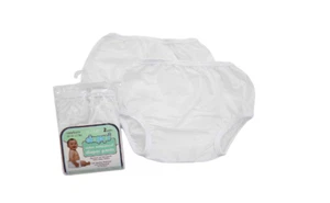 Newborn Nylon Diaper Pants Waterproof Soft Spandex Waist Washable Reusable 2 Pcs - Picture 1 of 8