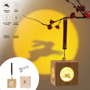 LED Deer Touch Dimmen Hängend Laterne Projektionslampe Weihnachten Xmas Dekor - Bild 1 von 14