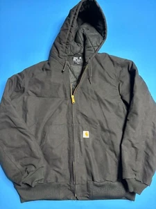 Carhartt Men's Jet Black XL Tall Loose Fit Firm Duck Insulated Jacket OJO140-M - Picture 1 of 5