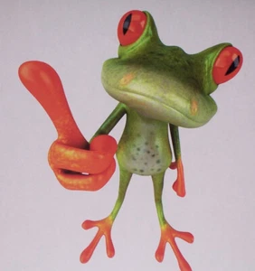 Thumb Up Tree Frog Decal Sticker Decals Stickers Car Truck SUV Jeep Frogs - Picture 1 of 2