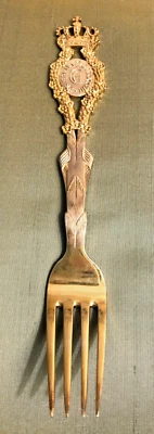 RARE 1898 A.Michelsen Denmark Gold Plated Silver Commerative Fork - Image 1 of 4