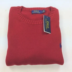 Polo Ralph Lauren Hombre Rojo Calce Regular Firma Pony Algodón Cuello Redondo Suéter - Imagen 1 de 8