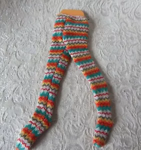 Vintage Fashion Doll Knit Tights - STRIPES - MOD Colors + Cardboard BARBIE? - Picture 1 of 1
