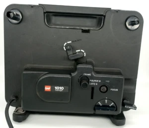 GAF Vintage Dual 8MM Super 8 Filmprojektor Modell 1010 - Abdeckung und Rolle fehlen - Bild 1 von 19