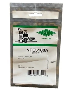 Confezione da 2 - Diodo Zener NTE5100A 150v DO41 sostituisce ECG5100A GEZD-150 SK3350 SK150V - Foto 1 di 1