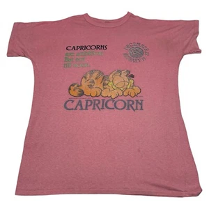 Vintage Garfield Capricorn Astrology Pink Sleep Shirt Women’s OSFA - Picture 1 of 6