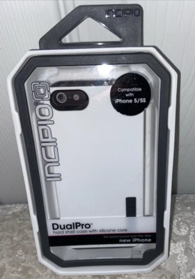 Incipio Dual PRO Hard Shell with Silicone Core for iPhone 5/5s White/Black - Imagem 1 de 4