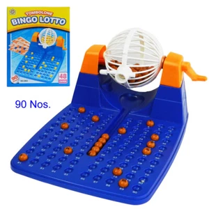 FAMILY BINGO AND LOTTO LOTTERY NUMBERS MACHINE GAME 90 NUMBERED BALL & 48 CARDS - Picture 1 of 10