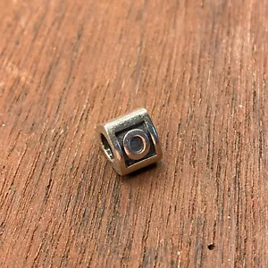 Authentic Pandora Sterling Silver Alphabet Letter O Retired Bead Charm - Picture 1 of 3