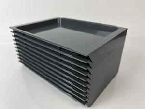 Lot of 10 Delta Airlines 1/4 Tray Atlas 10.5"x7.5" Grey-Stackable- 044207412 - Picture 1 of 12
