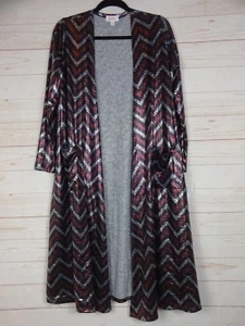Cárdigan para mujer Lularoe elegante Sarah negro, plateado y cobre talla M nuevo con etiquetas - Imagen 1 de 3