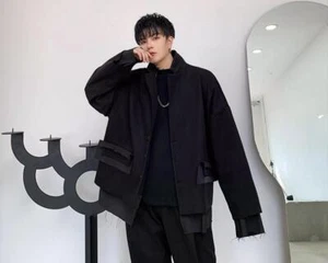 Men's Autumn New Fashion Lapel Long Sleeve Loose Fringe Suit Coats Youth Blazer - Picture 1 of 11