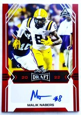 2022 MALIK NABERS LSU Tigers RED parallel ROOKIE autographed card. Mint