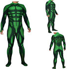 Green Muscle Suit Jumpsuit Cosplay Bodysuit Stage Costume Adult Kids Halloween