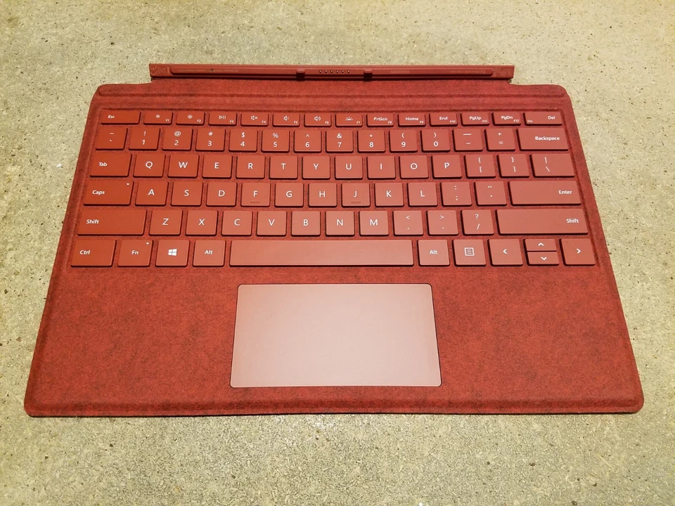 For Surface Pro 7 - Poppy Red -Microsoft Signature Alcantara Type Cover Keyboard - Image 1 of 1