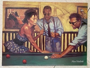 Seltenes Reproduktionspool/Billard Poster ""Billard"" von Nico Vrielink - Bild 1 von 1