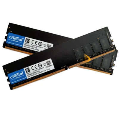 Crucial 2x 8GB 1RX8 PC4-2666V DDR4 21300Mhz 288Pin UDIMM Desktop Memory RAM - Image 1 of 4