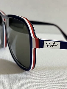Vintage B & L Ray-Ban Sunglasses Stateside Aviator USA Blue White Red VGC - Picture 1 of 14