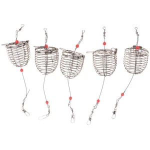 5PCS Mangiatoia da Pesca a Molla Mangiatoia per Pesca alla Carpa Esca Gabbia Acciaio Inox - Foto 1 di 12