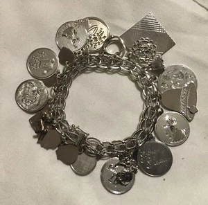 G2 Vintage Sterling Silver Charm with Multiple Charms Bracelet 62.1 grams - Picture 1 of 8