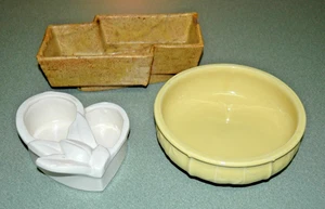 3 Vintage Planters McCoy USA: White (clean), and Yellow & Orange (with wear) - Picture 1 of 7