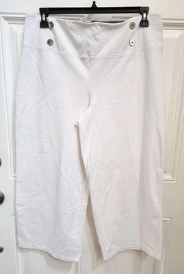 CALÇA CAPRI MARINHEIRO ELÁSTICA CONTROLE BARRIGA BRANCA FEMININA COM CONTROLE tamanho 1X - Imagem 1 de 4