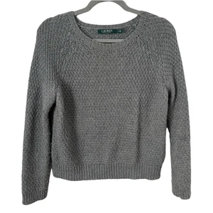 Lauren Ralph Lauren grau Alpaka Wollmischung klassischer Strickpullover Rundhalsausschnitt Small - Bild 1 von 5