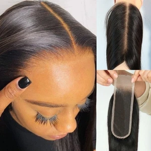 2x6 SKINLIKE Real HD Cierre de Encaje Parte Profunda Cabello Humano Liso 0.095mm Ultra - Imagen 1 de 2