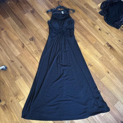 Vestido largo negro formal sangría para mujer talla 16 Foto 1 de 4